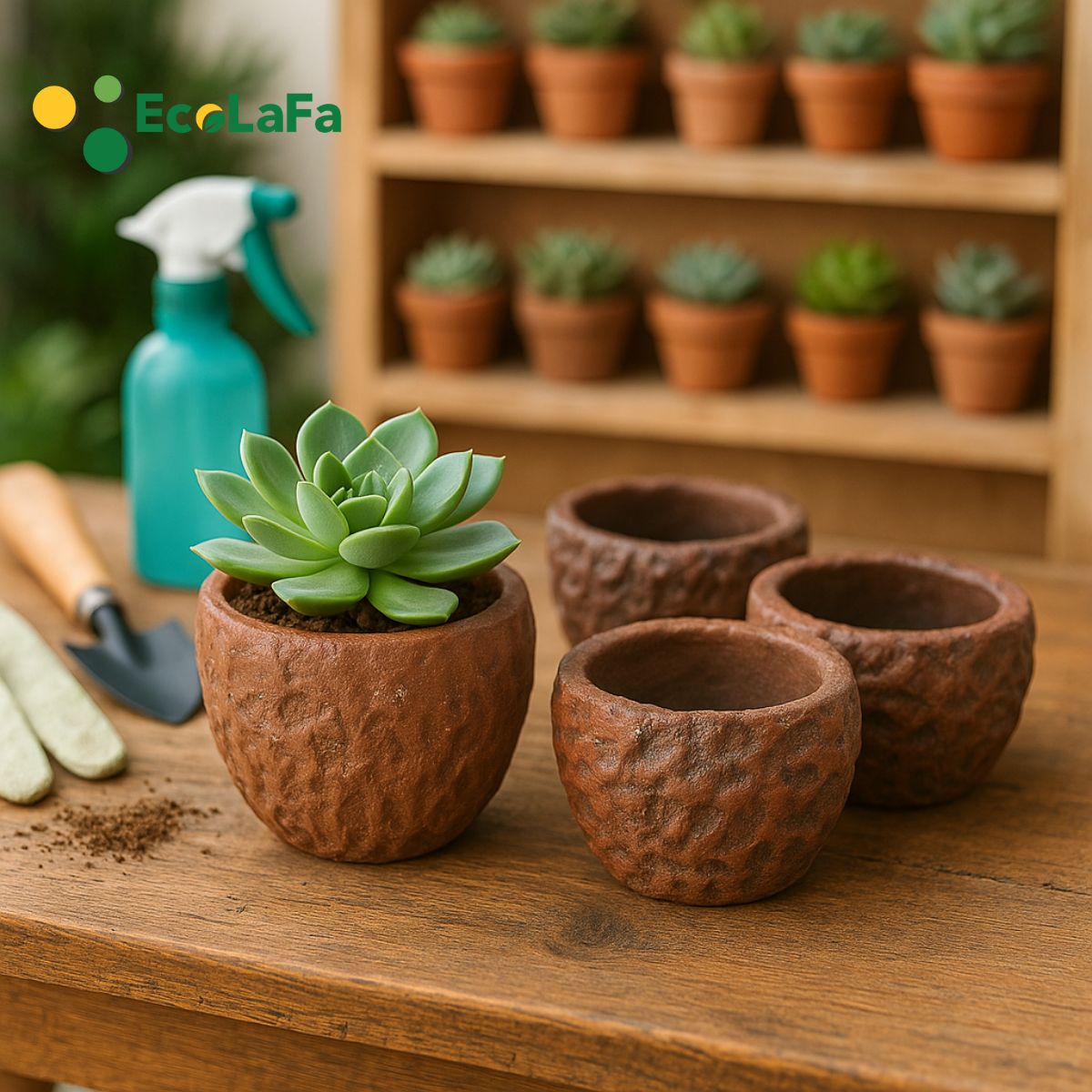 Chậu đất nung trồng sen đá Bonsai Chậu đất nung trồng sen đá Bonsai